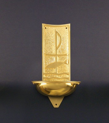 Brass holy water font